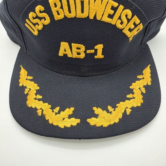 Vintage New Era Pro Design USS Budweiser Snapback Hat Medium Large - Picture 5 of 7